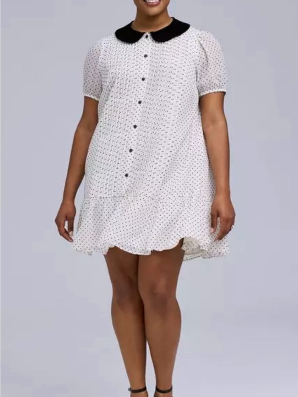 Size 3 or 3XL Torrid Classy Dress + Retro Plus Size midi Dress + polka dots - Picture 3 of 6